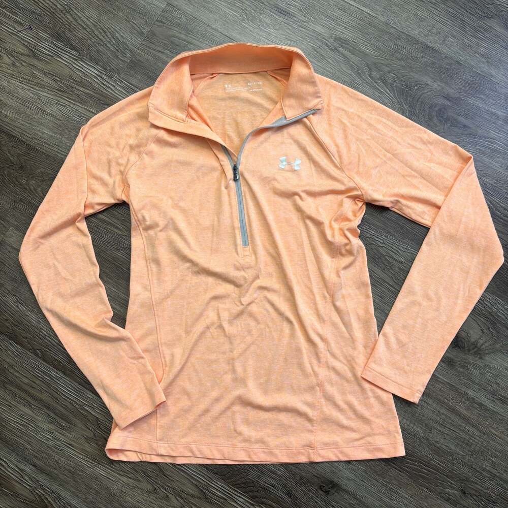 Under Armour Womens Heath Gear Top Long Sleeve 1/2 Zip pastel tangerine